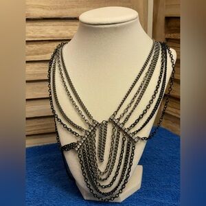 Layered Black Chain Necklace